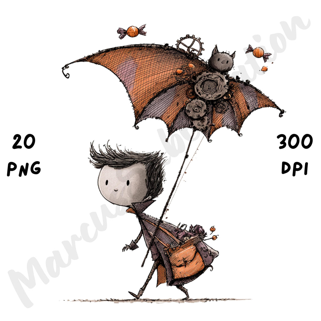 Whimsical Quirky Halloween Clipart