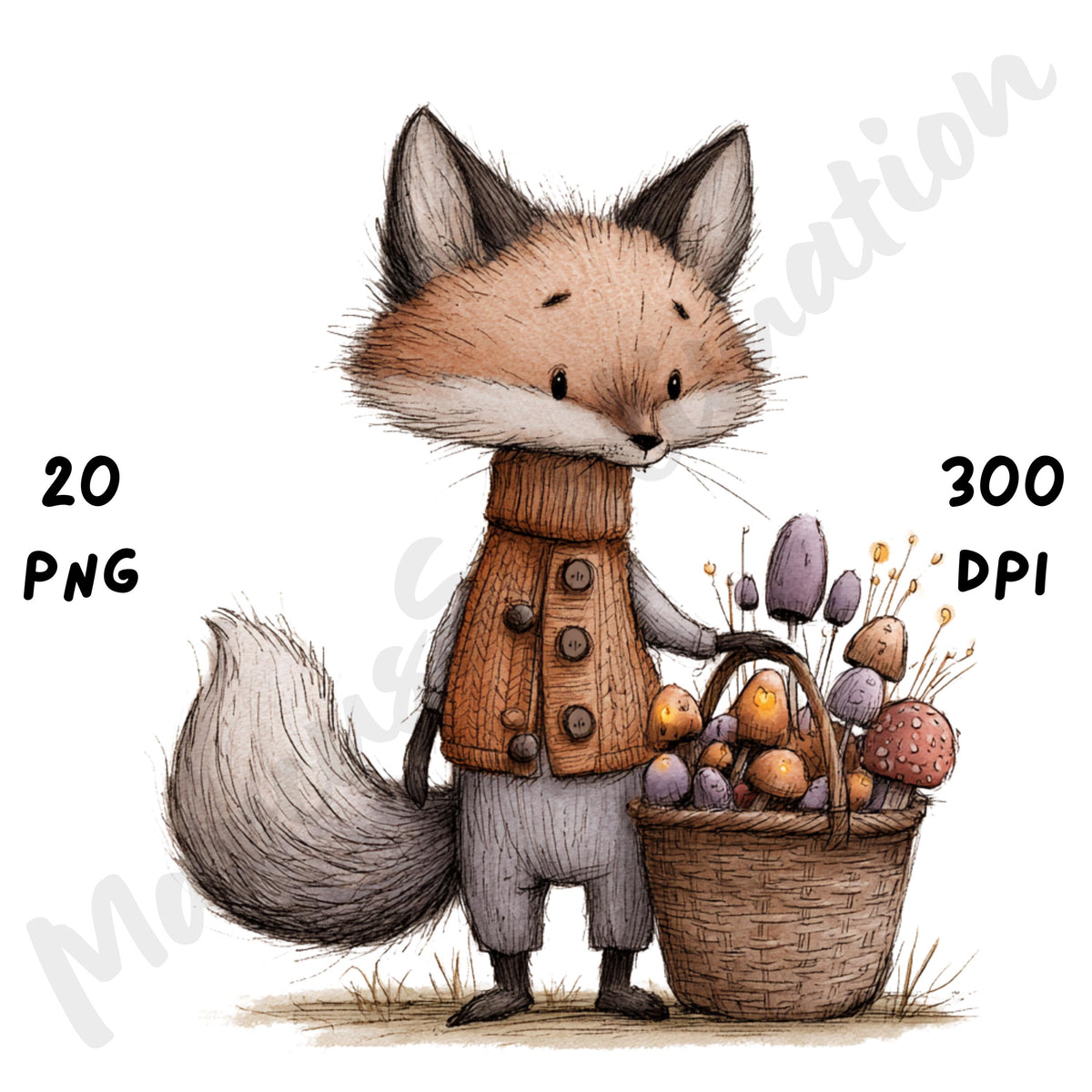 Whimsical Cottagecore Halloween Clipart
