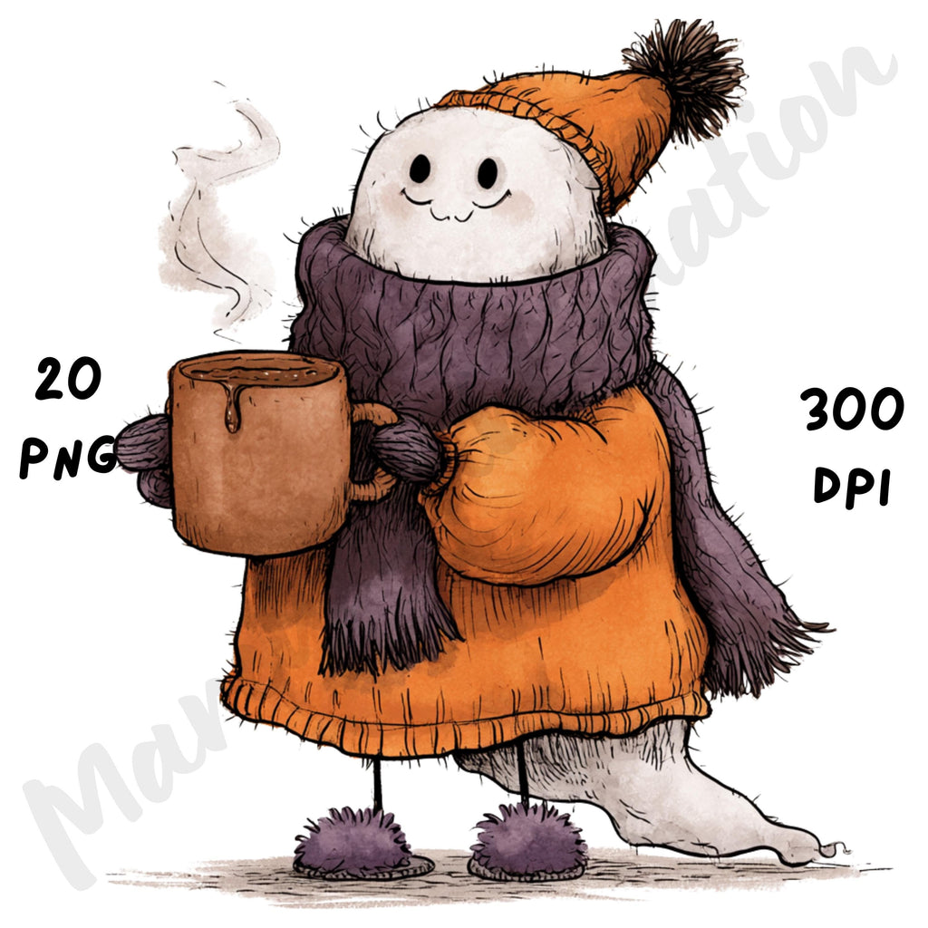 Whimsical Cozy Halloween Clipart
