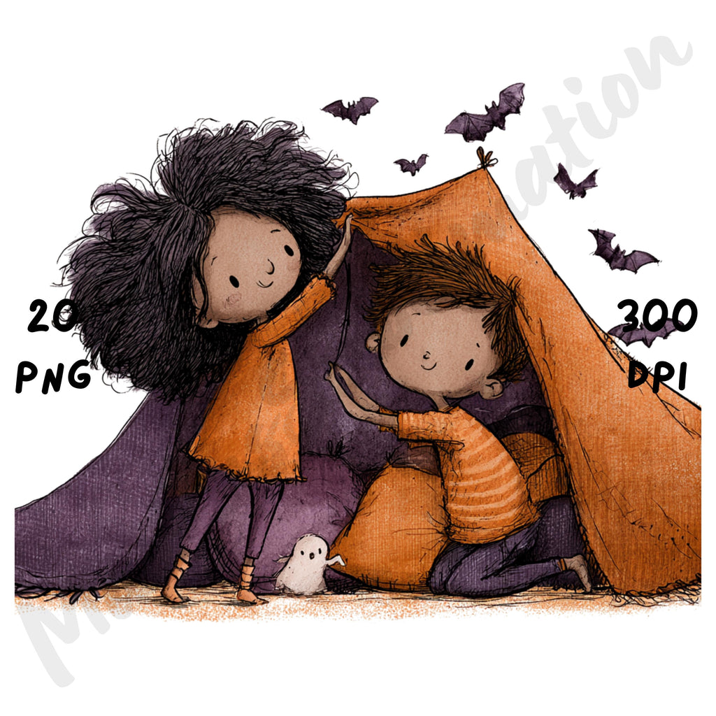 Whimsical Cozy Halloween Clipart