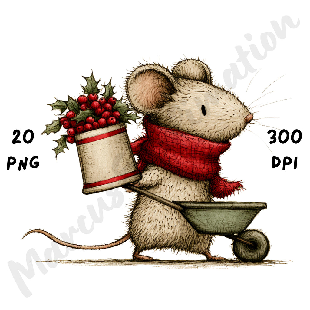 Christmas Mouse Clipart