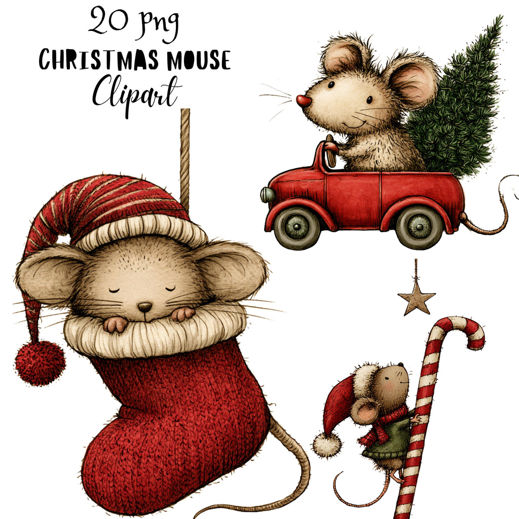 Christmas Mouse Clipart