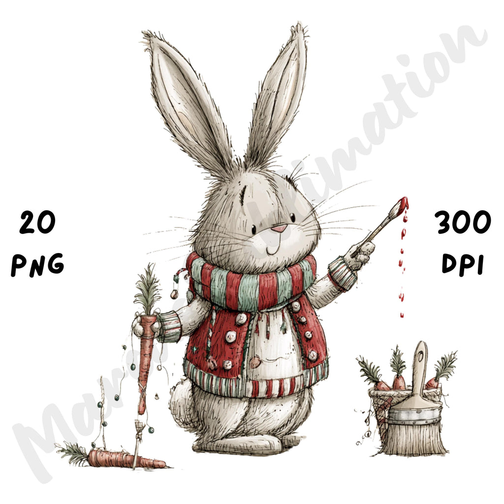 Christmas Bunny Clipart