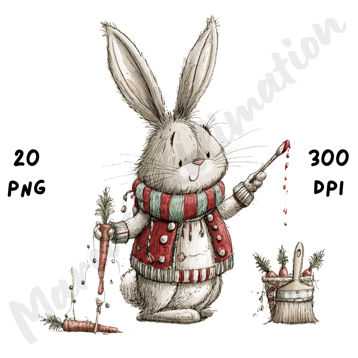 Christmas Bunny Clipart