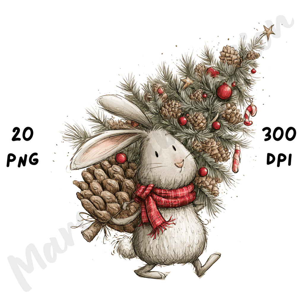 Christmas Bunny Clipart