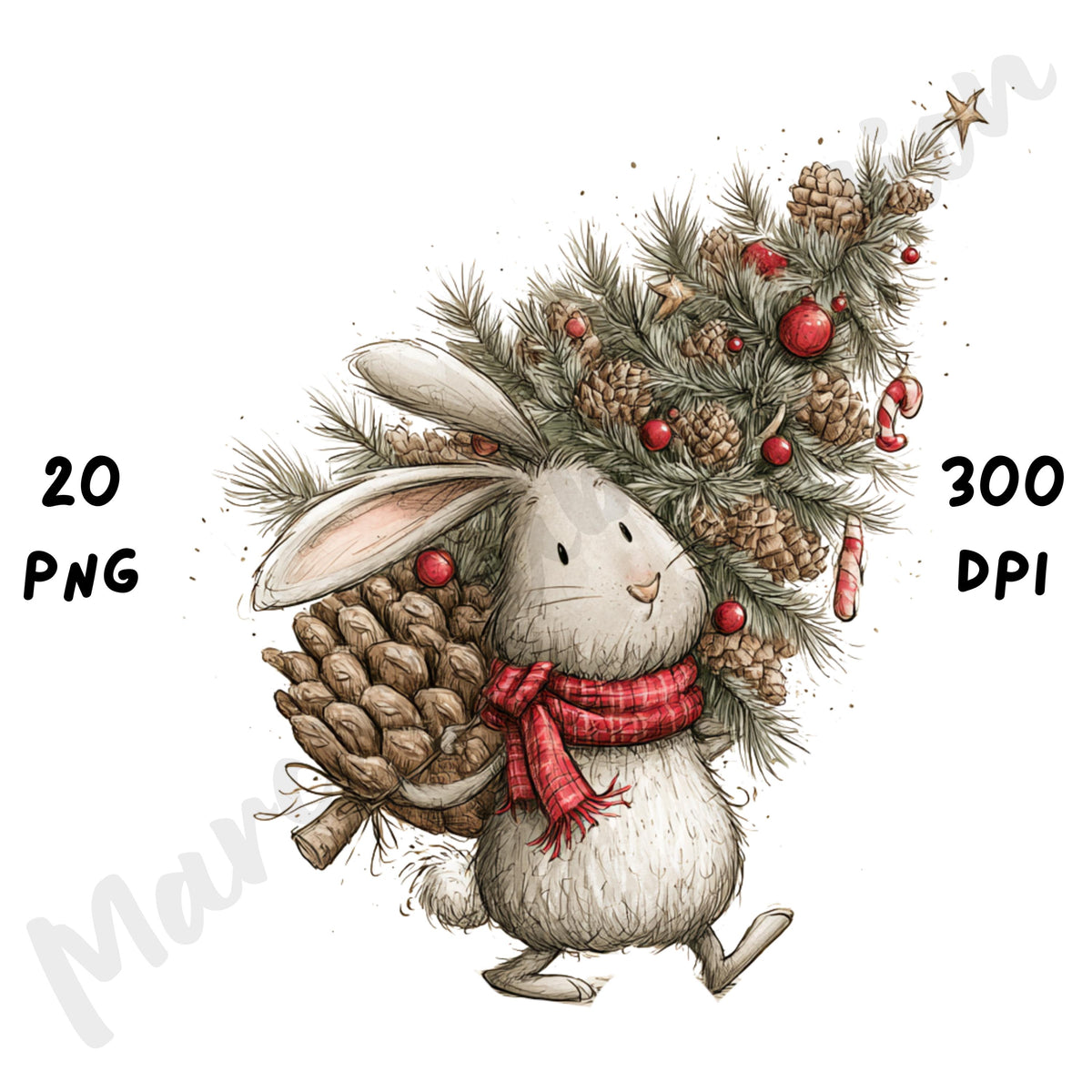 Christmas Bunny Clipart