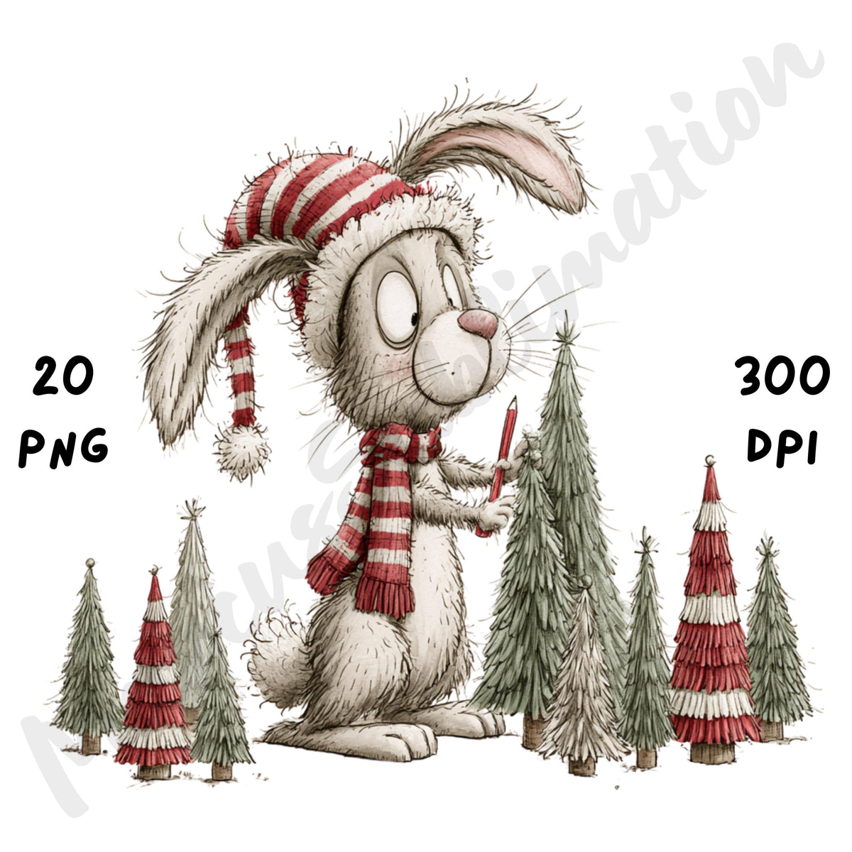 Christmas Bunny Clipart