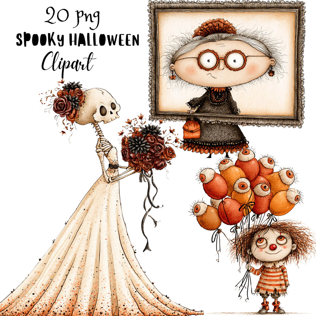 Whimsical Spooky Halloween Clipart