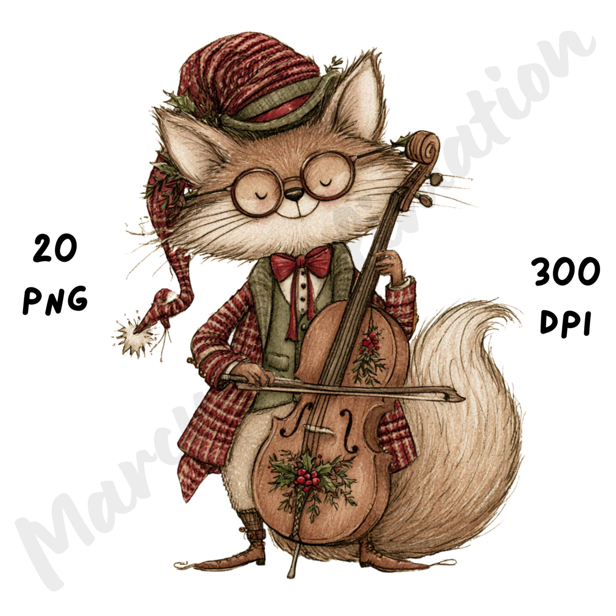 Christmas Fox Clipart