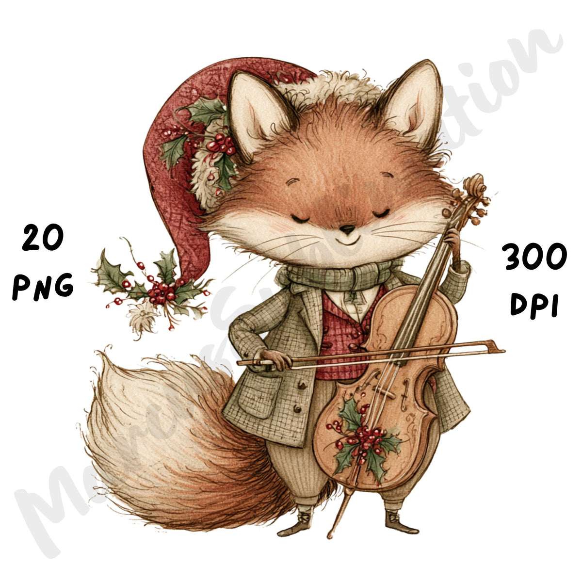 Christmas Fox Clipart
