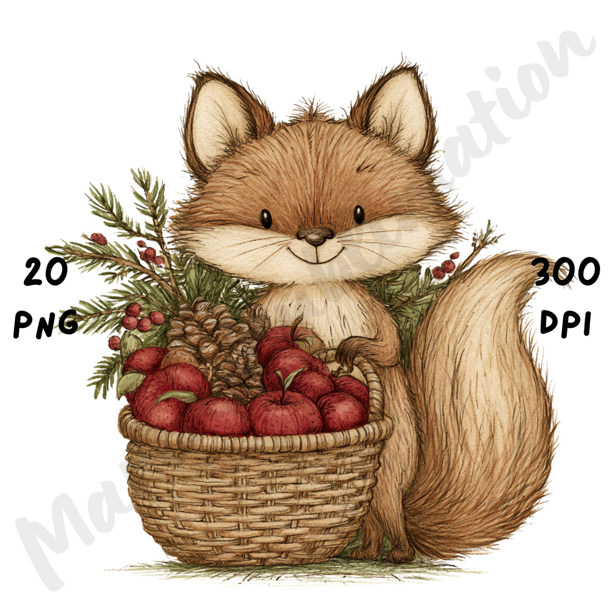 Christmas Fox Clipart