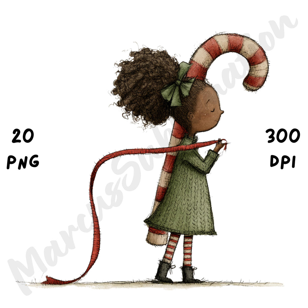 Christmas Black Girl Clipart