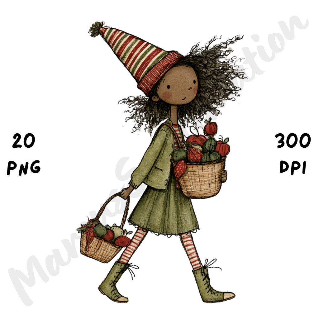 Christmas Black Girl Clipart