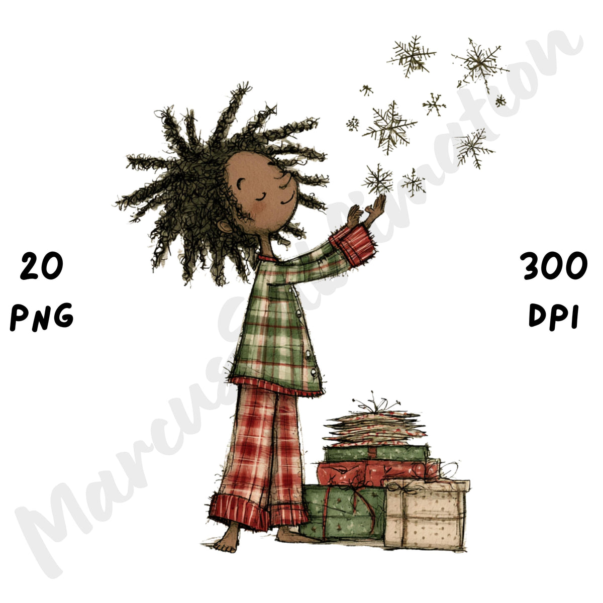 Christmas Black Girl Clipart