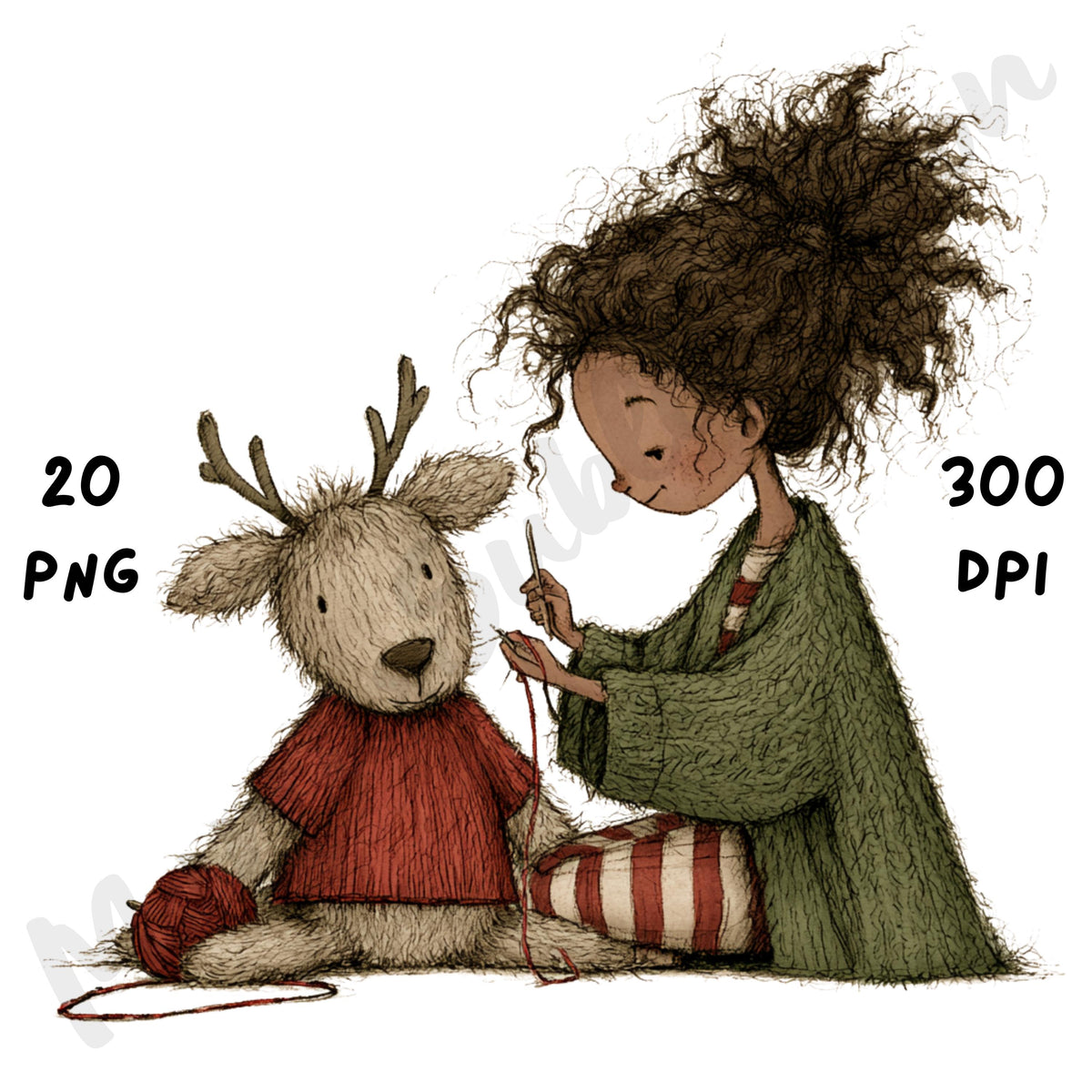 Christmas Black Girl Clipart