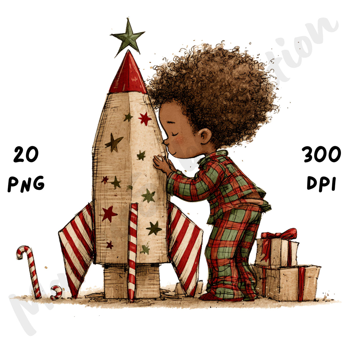 Christmas Black Boy Clipart