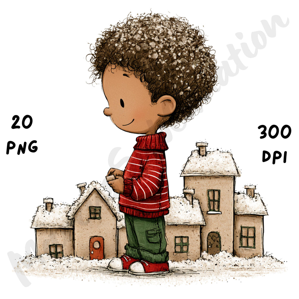 Christmas Black Boy Clipart