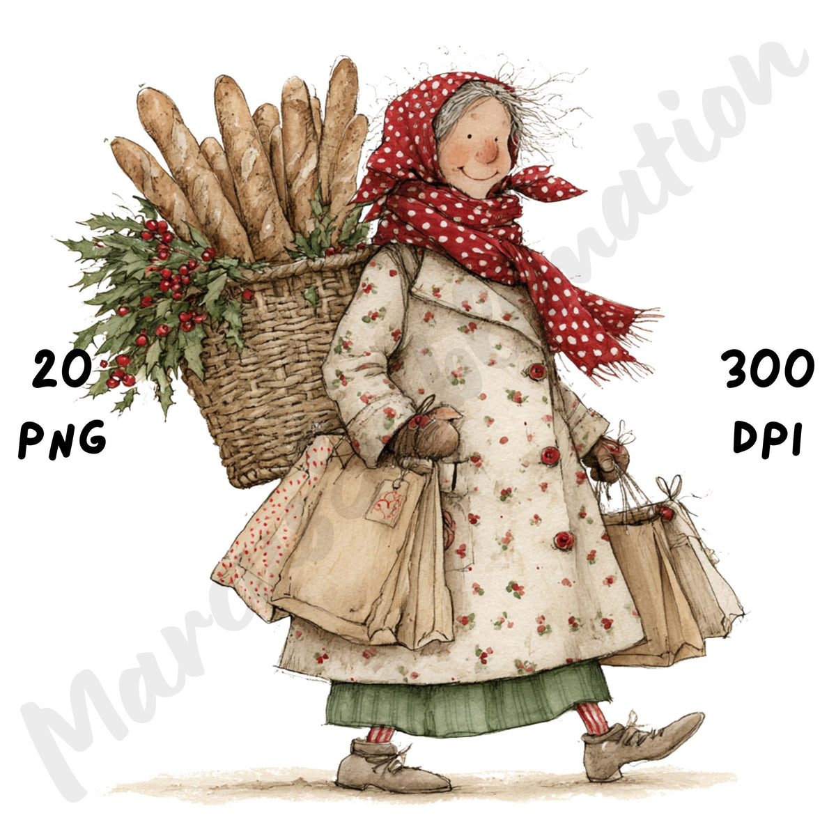 Christmas Grandma Clipart