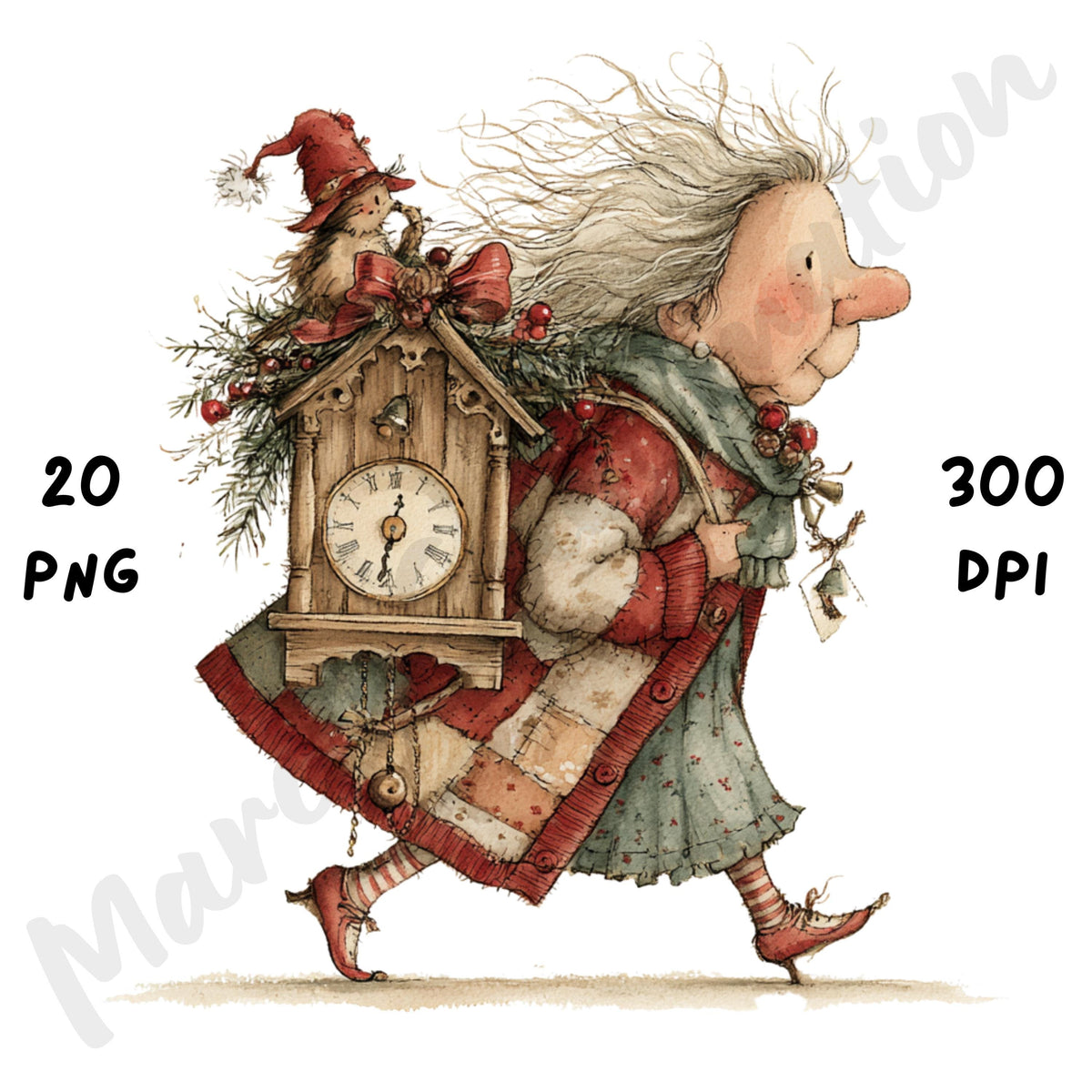 Christmas Grandma Clipart