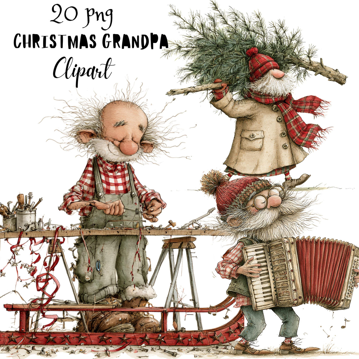 Christmas Grandpa Clipart