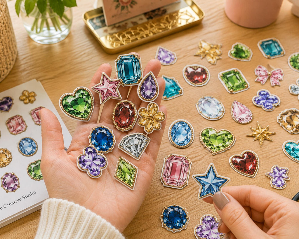 180+ Gemstone Fussy Cuts Printable, Jewel Crystal Ephemera, Colorful Gem Cut Outs for Junk Journal, Scrapbook, Collage & Paper Crafts