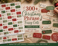 300+ Christmas Phrase Fussy Cuts Printable, Holiday Words & Quote Strips, Festive Text Ephemera for Journal, Scrapbook, Collage Card Making