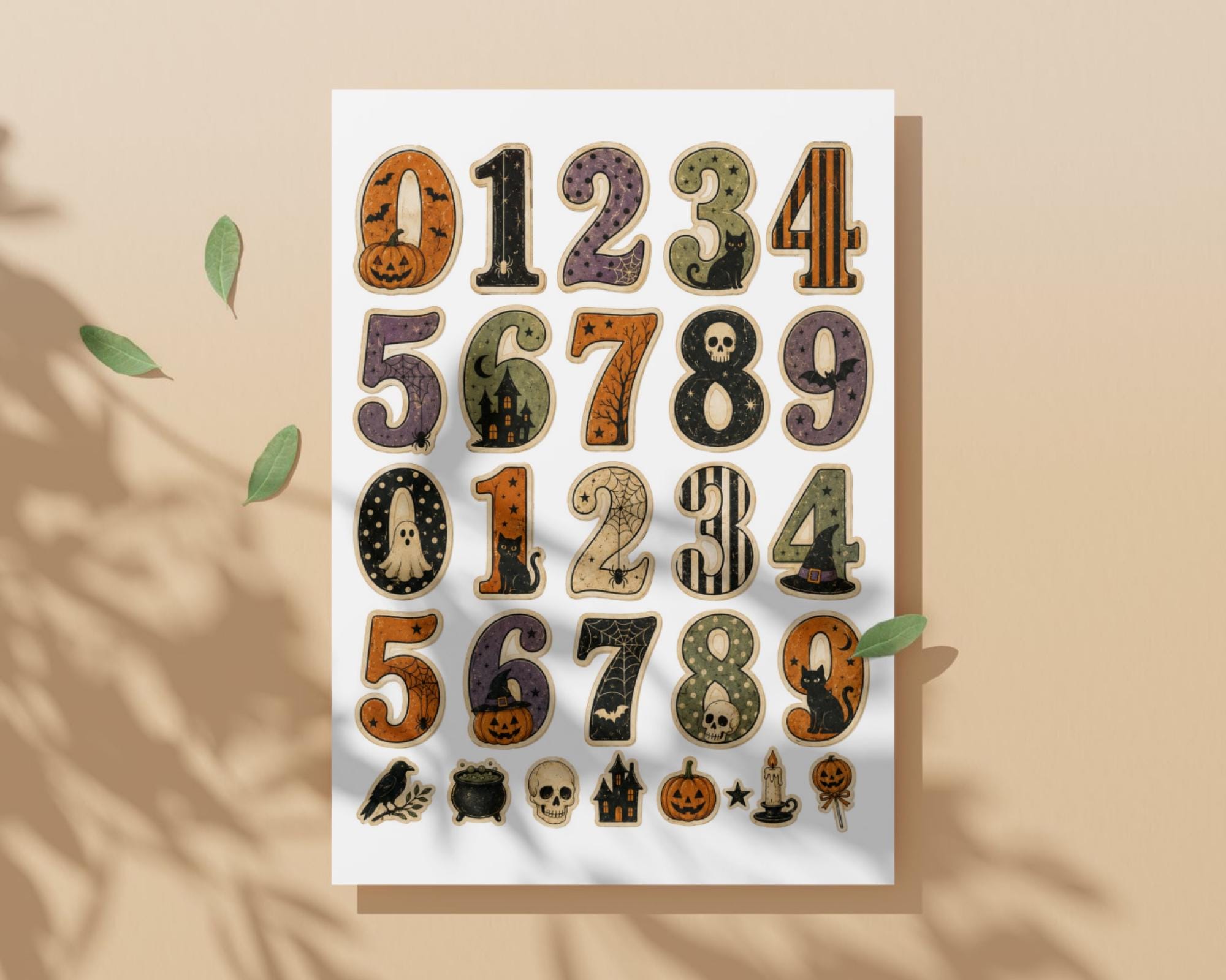 240+ Halloween Alphabet & Numbers Printable, Spooky Letters and Number Fussy Cuts, Witchy Alphabet for Junk Journal, Scrapbook, Collage