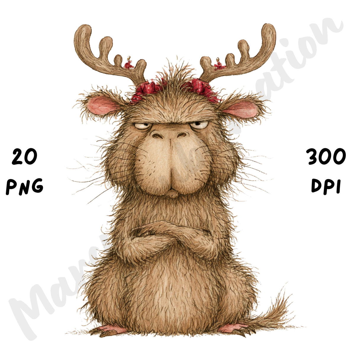 Christmas Capybara Clipart