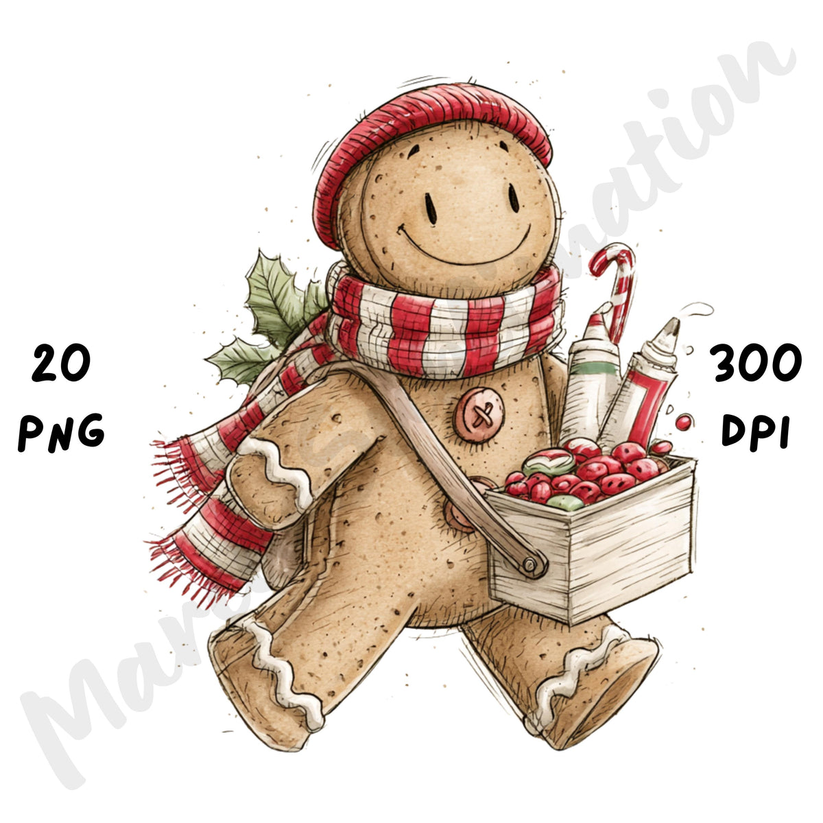 Christmas Gingerbread Man Clipart