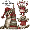 Christmas Raccoon Clipart