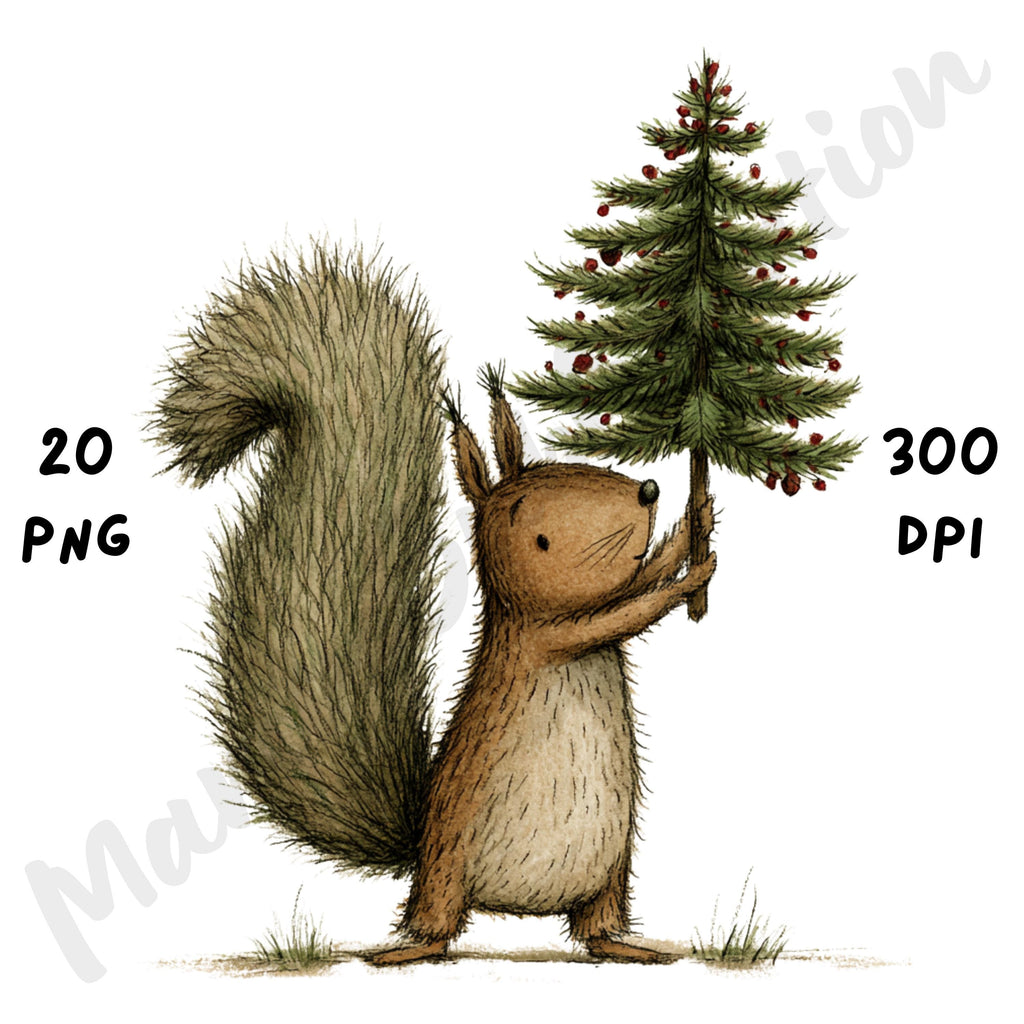 Christmas Squirrel Clipart