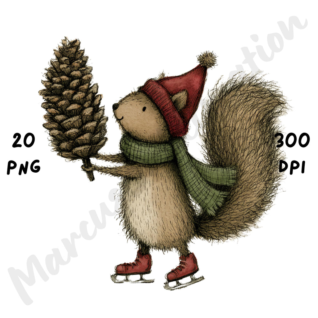 Christmas Squirrel Clipart