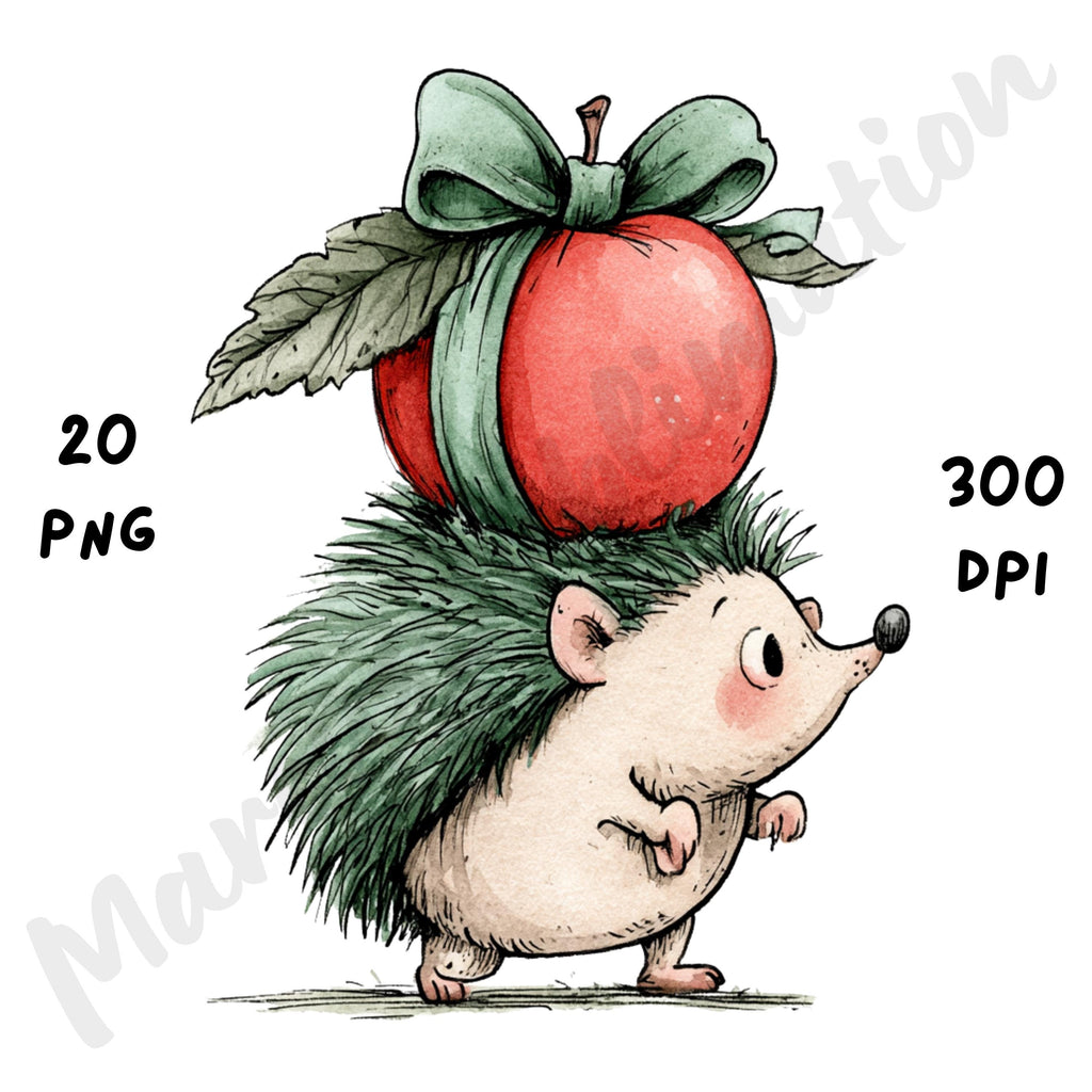 Christmas Hedgehog Clipart