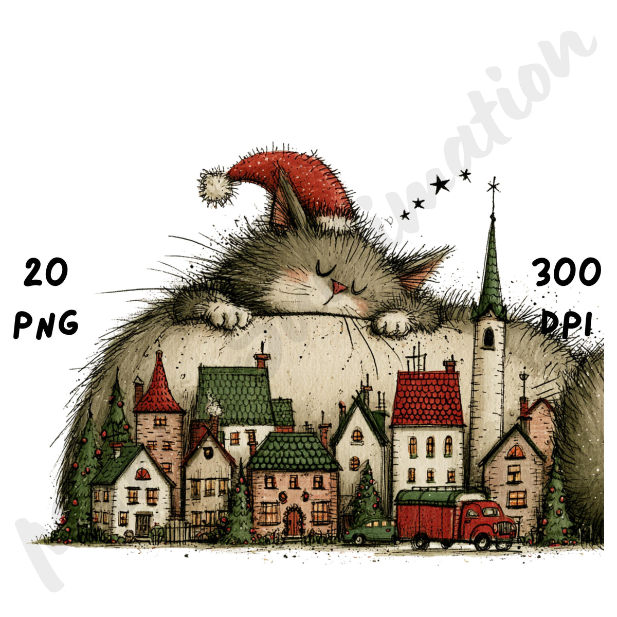 Christmas Cat Clipart