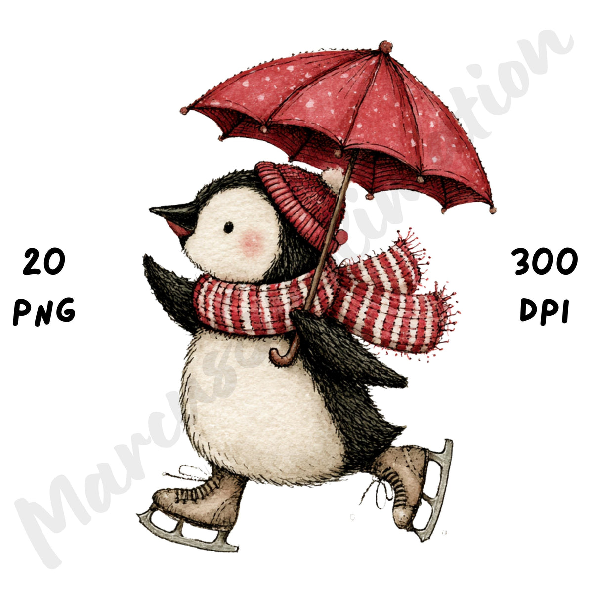 Christmas Penguin Clipart