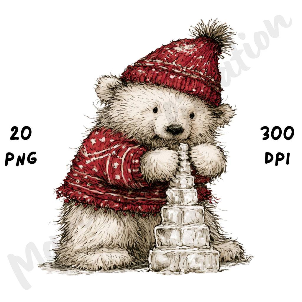 Christmas Polar Bear Clipart