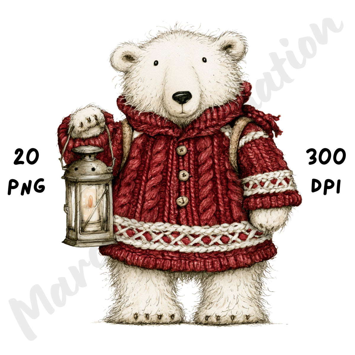 Christmas Polar Bear Clipart