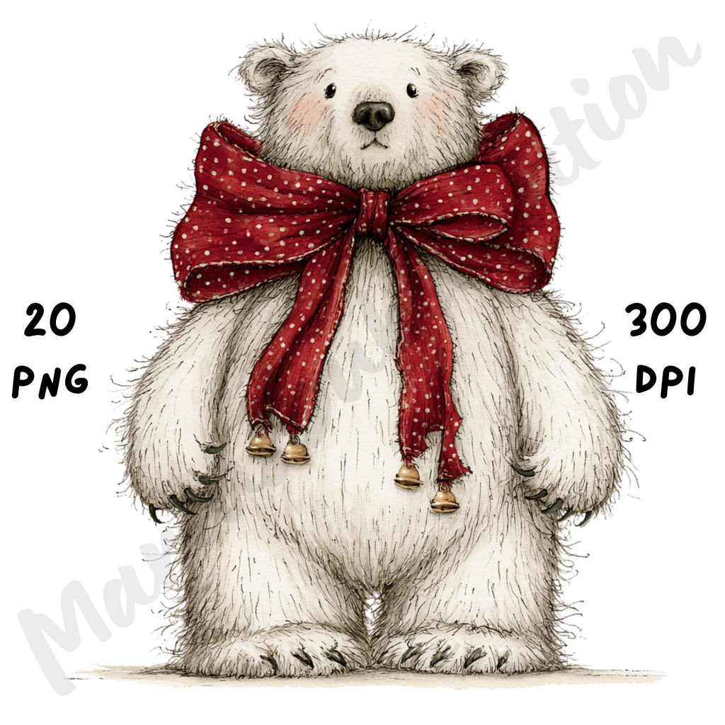 Christmas Polar Bear Clipart