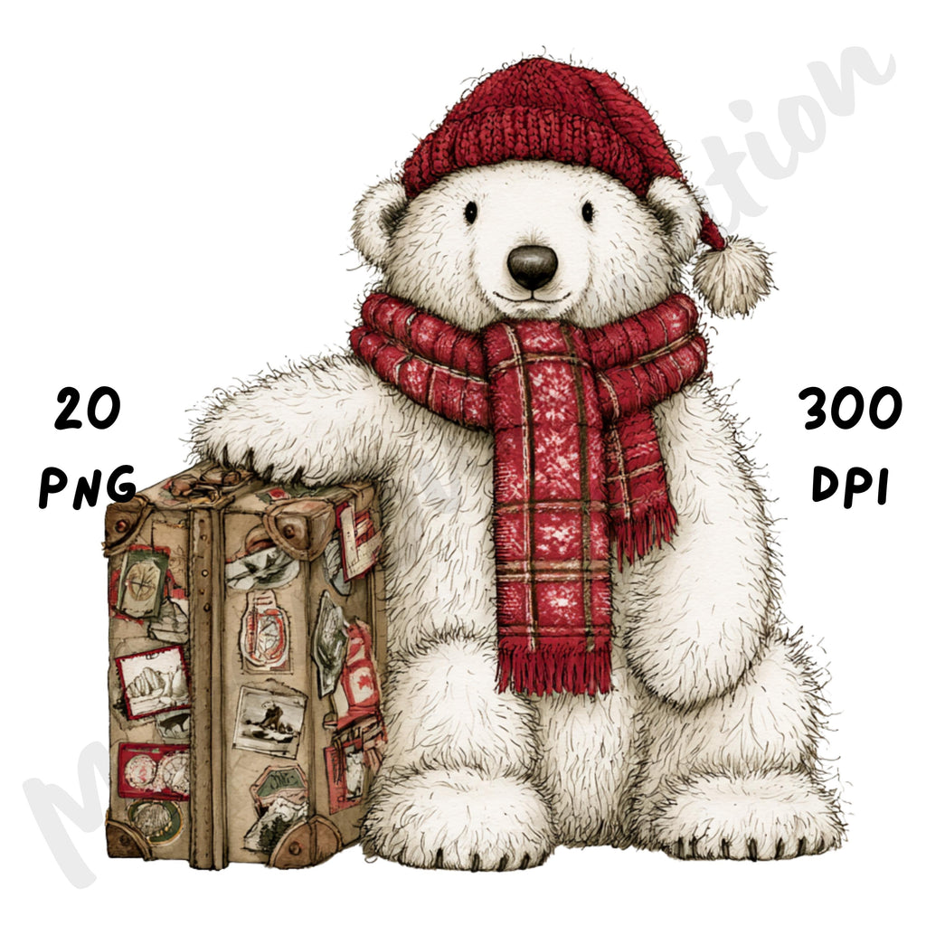 Christmas Polar Bear Clipart