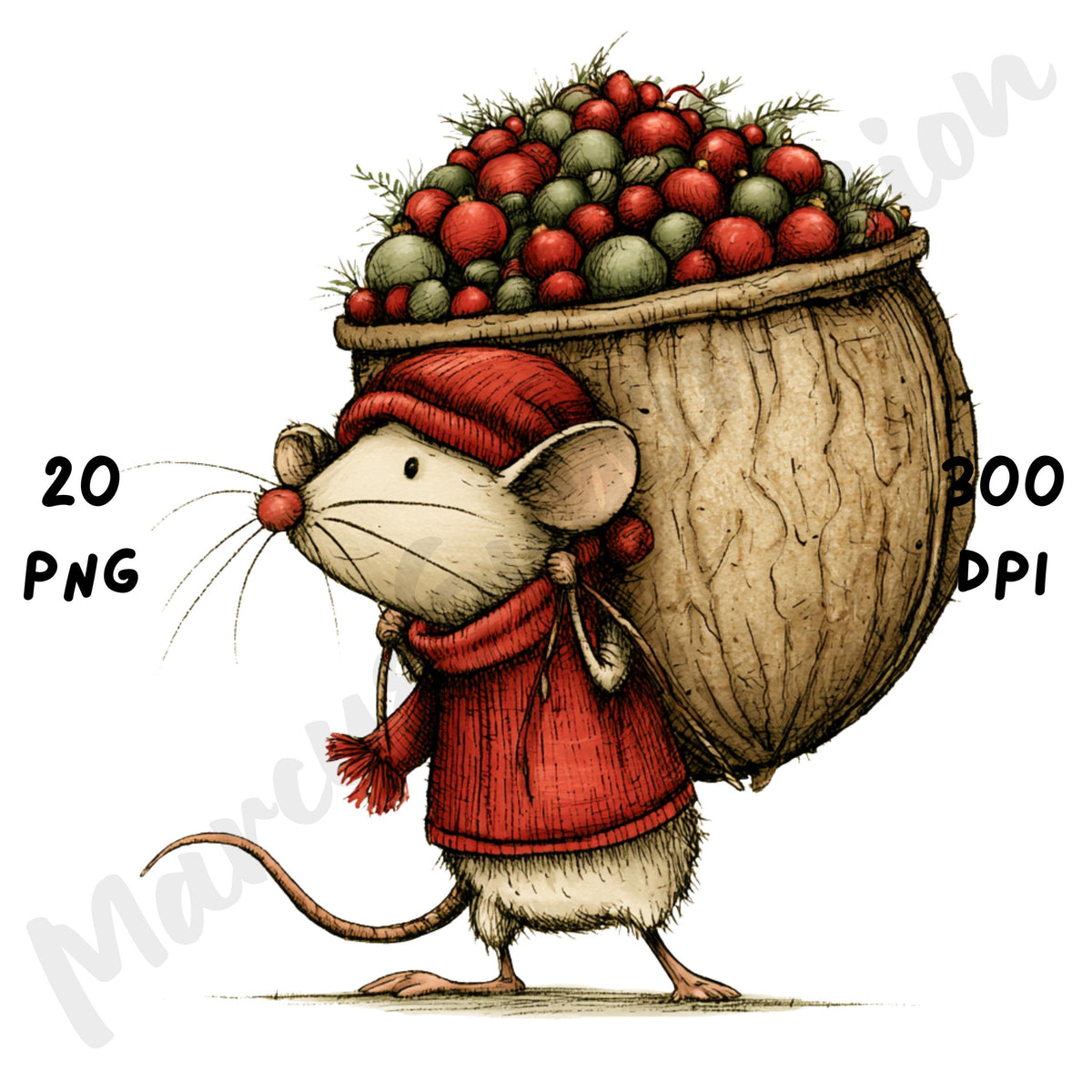Christmas Mouse Clipart