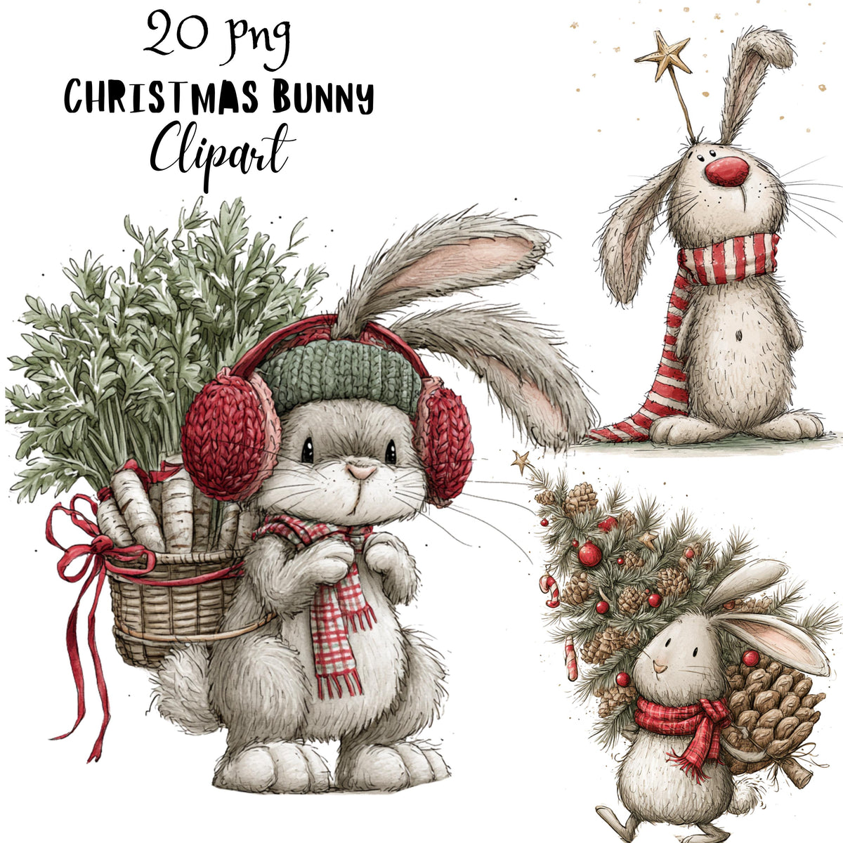 Christmas Bunny Clipart
