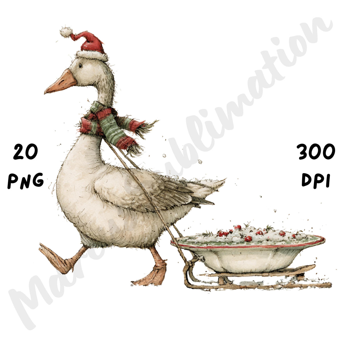 Christmas Goose Clipart