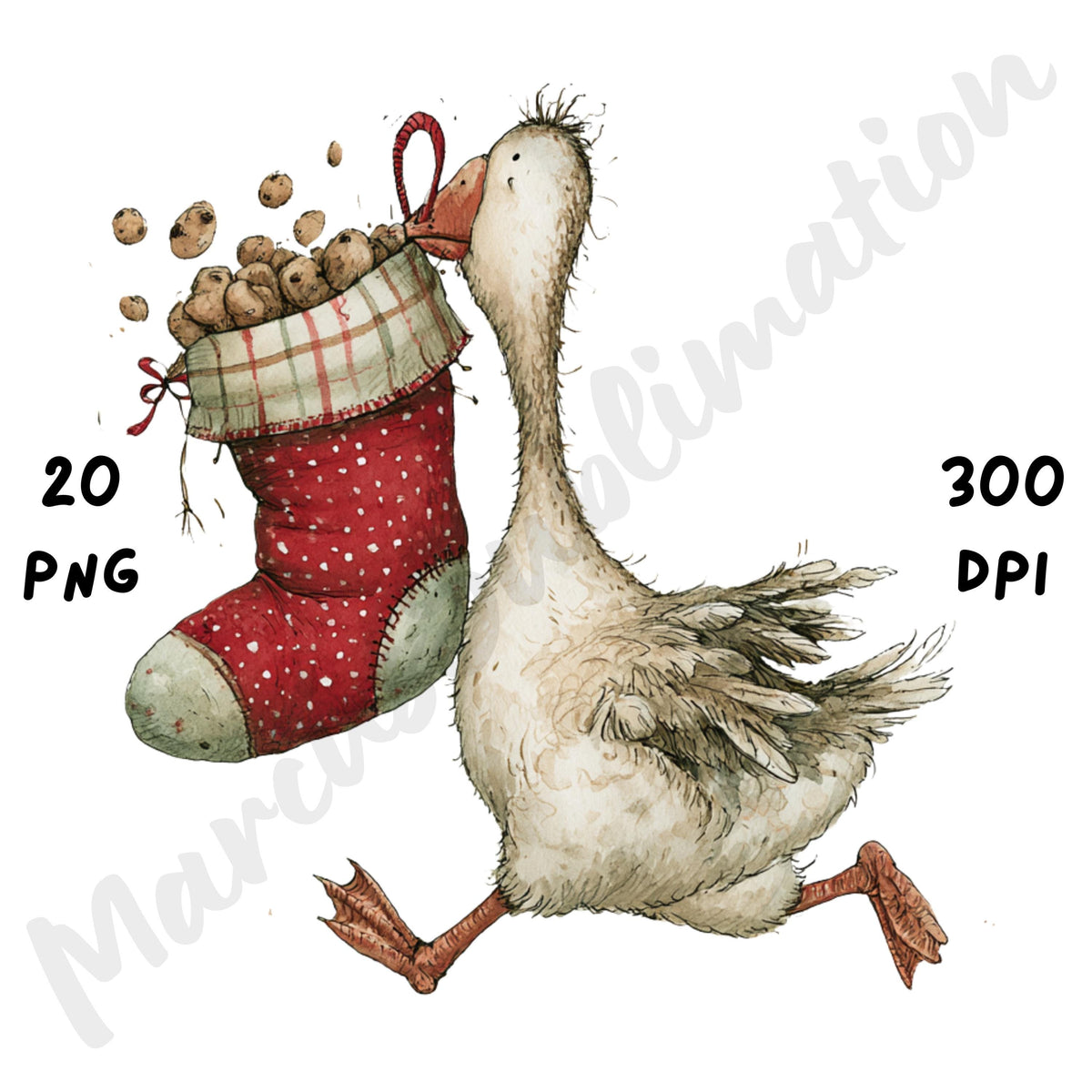 Christmas Goose Clipart