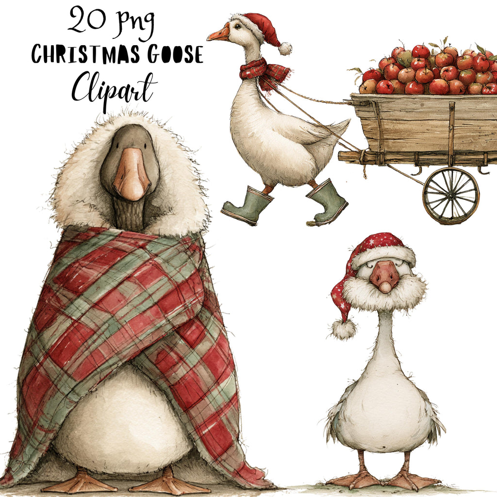 Christmas Goose Clipart