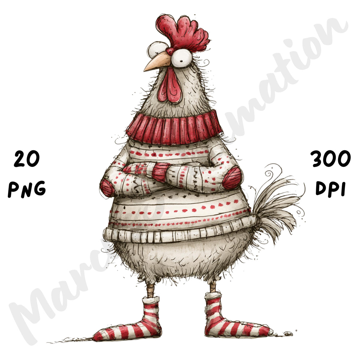 Christmas Chicken Clipart