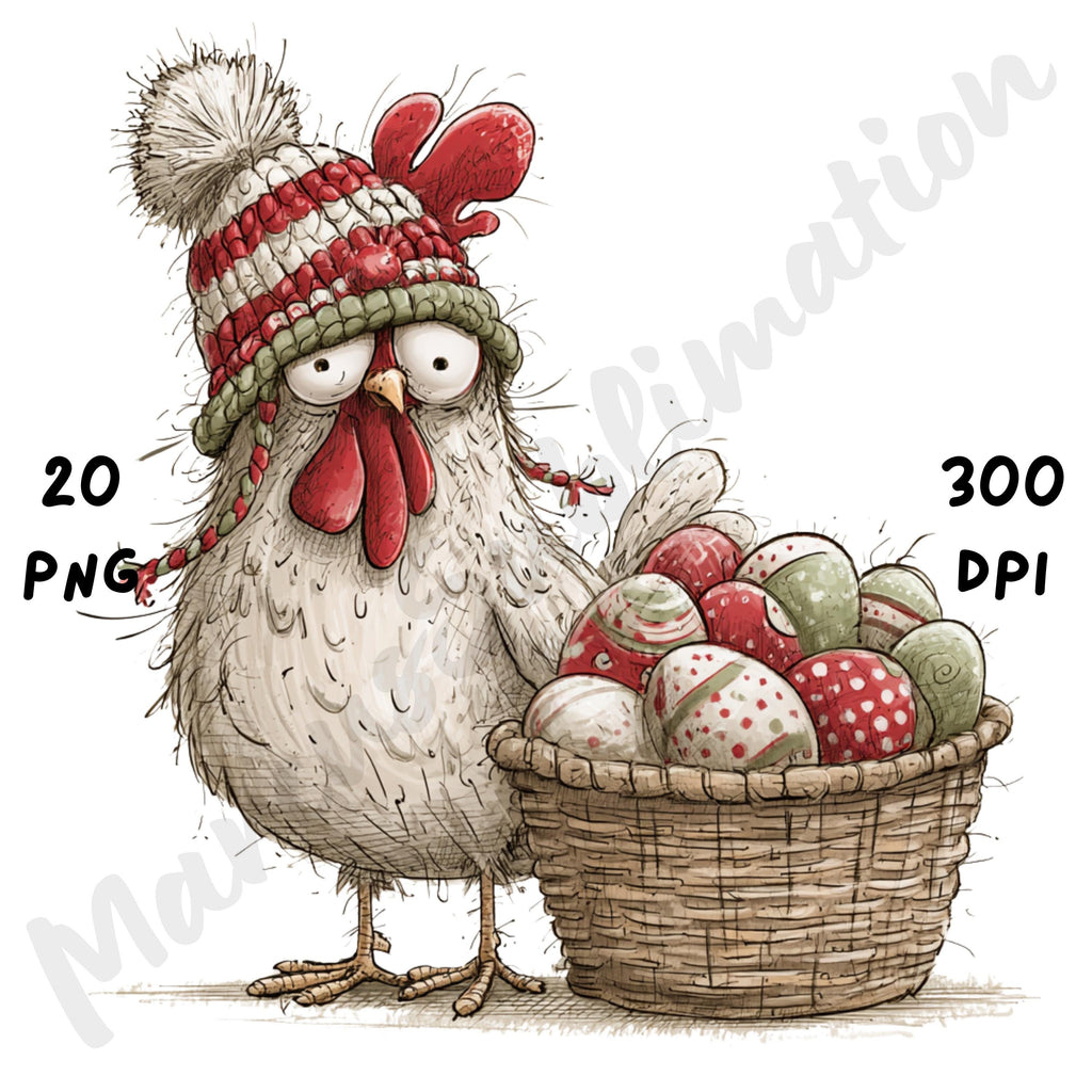 Christmas Chicken Clipart