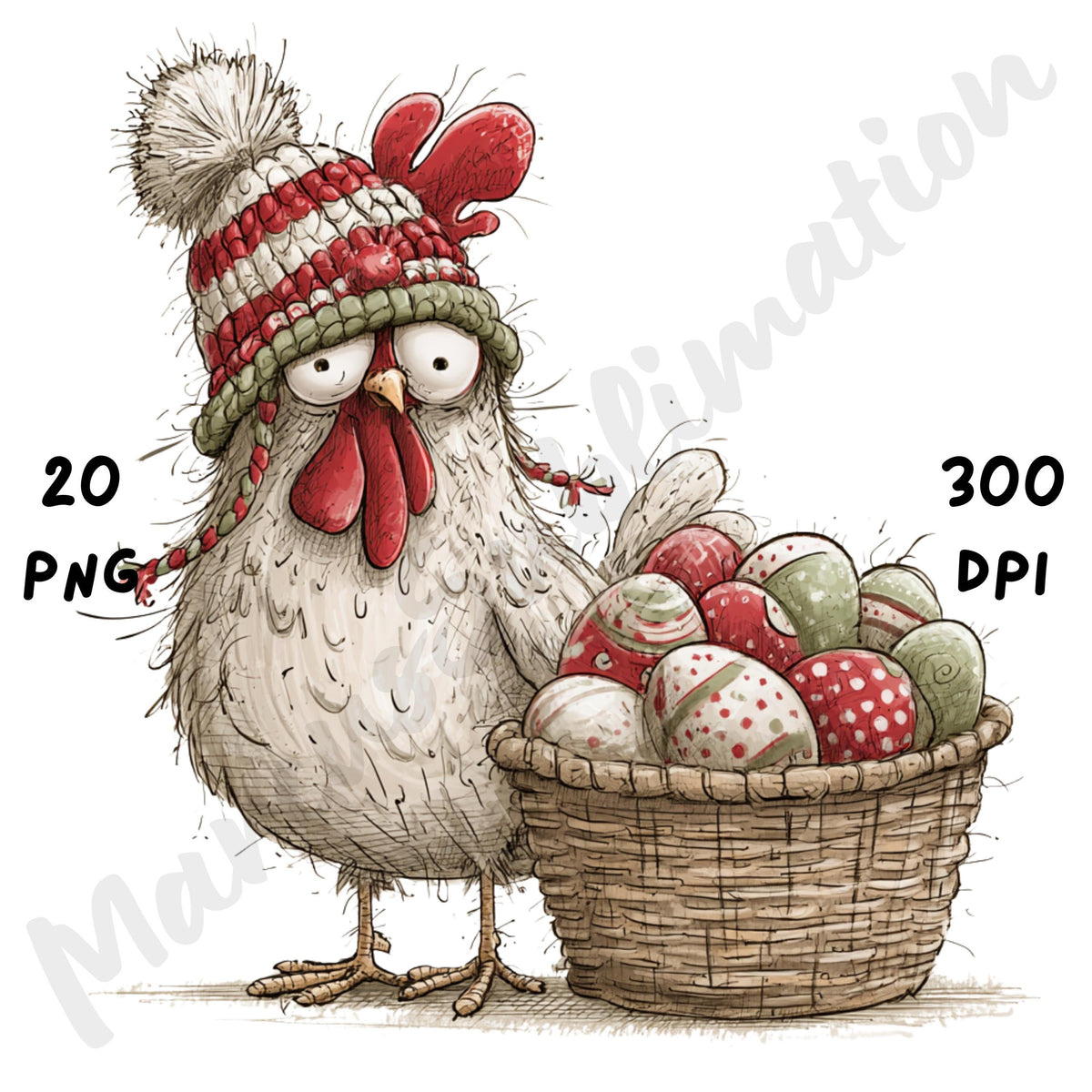 Christmas Chicken Clipart