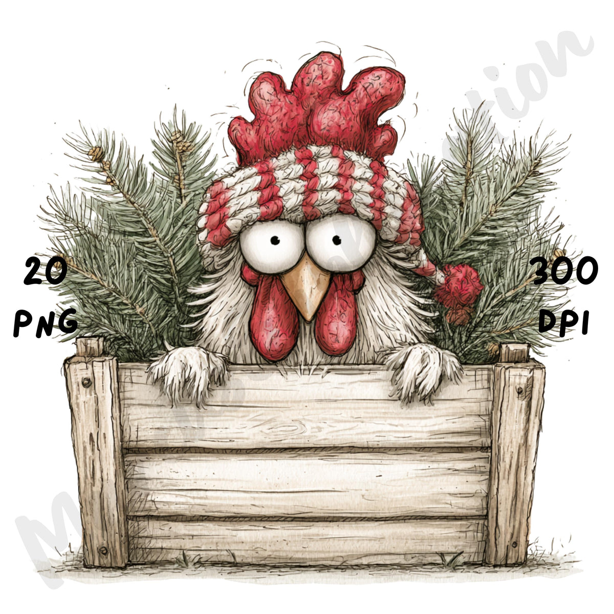 Christmas Chicken Clipart