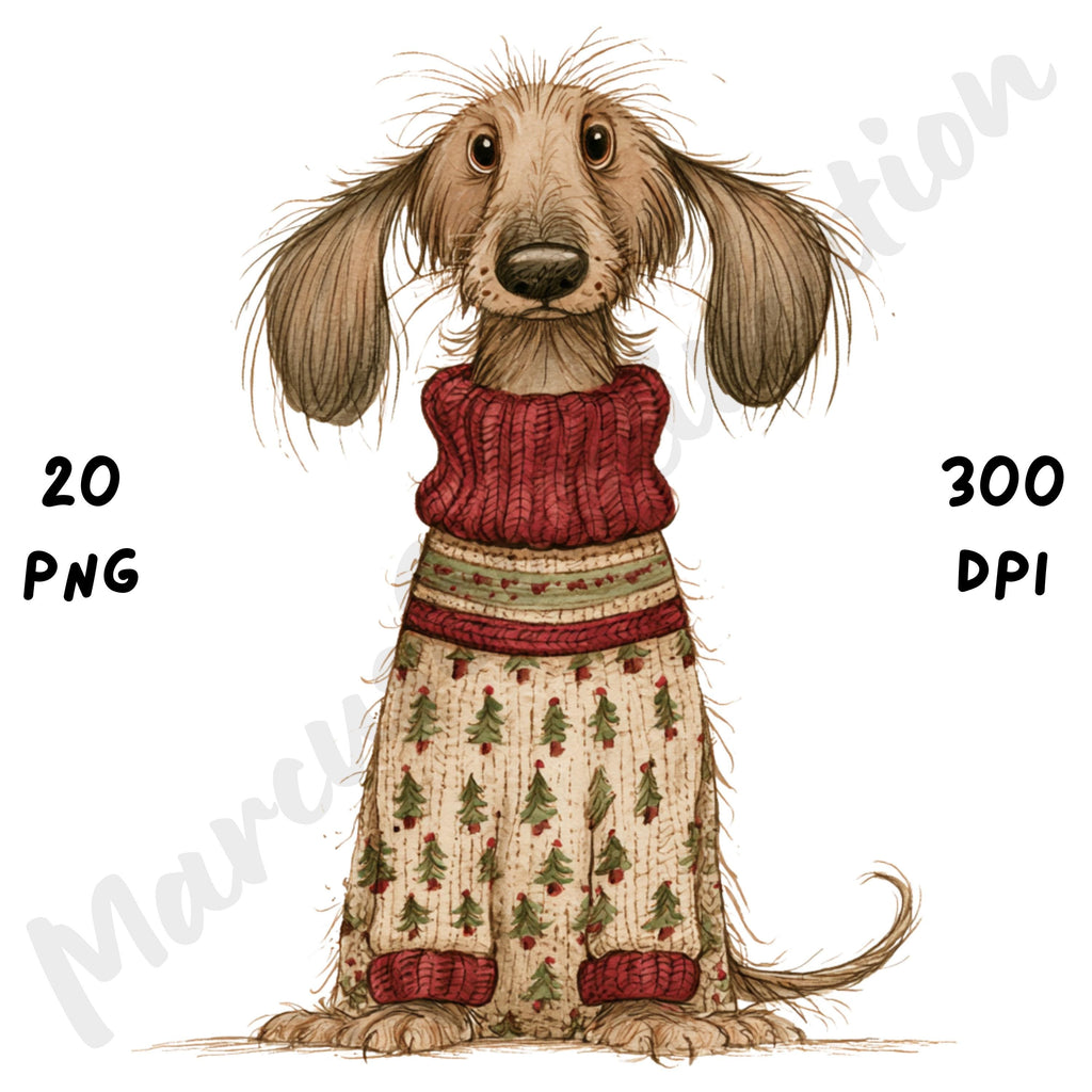 Christmas Dachshund Clipart