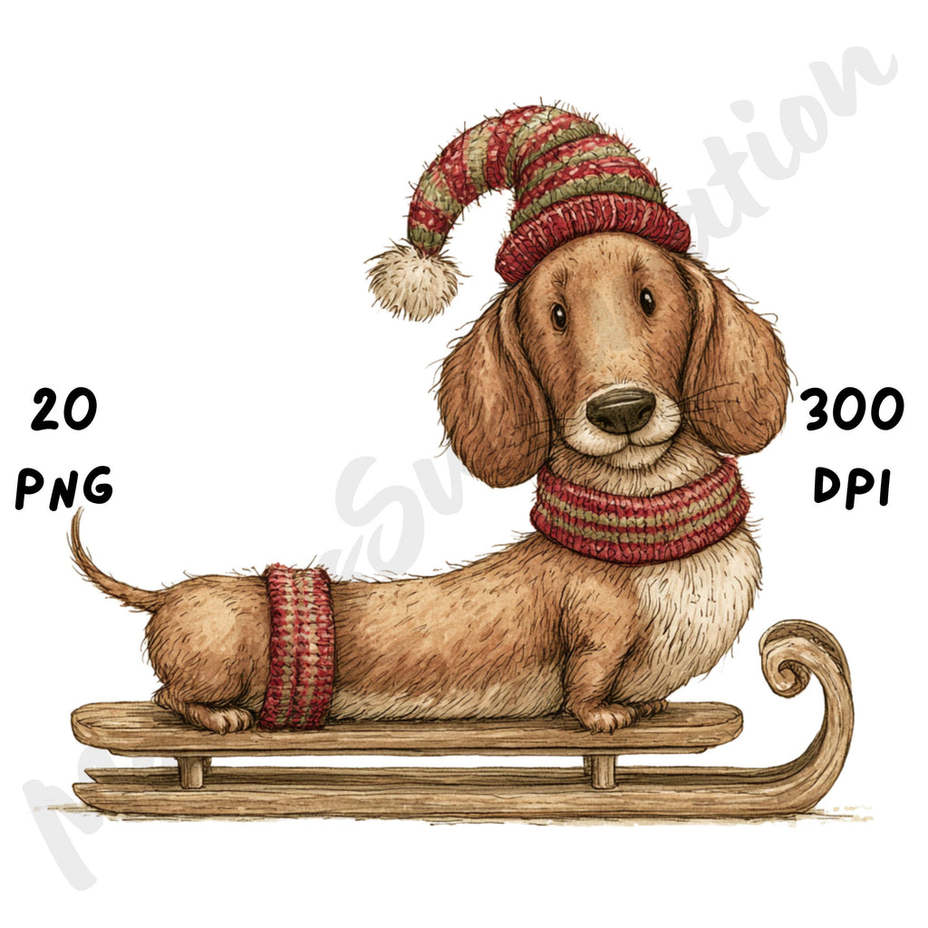 Christmas Dachshund Clipart